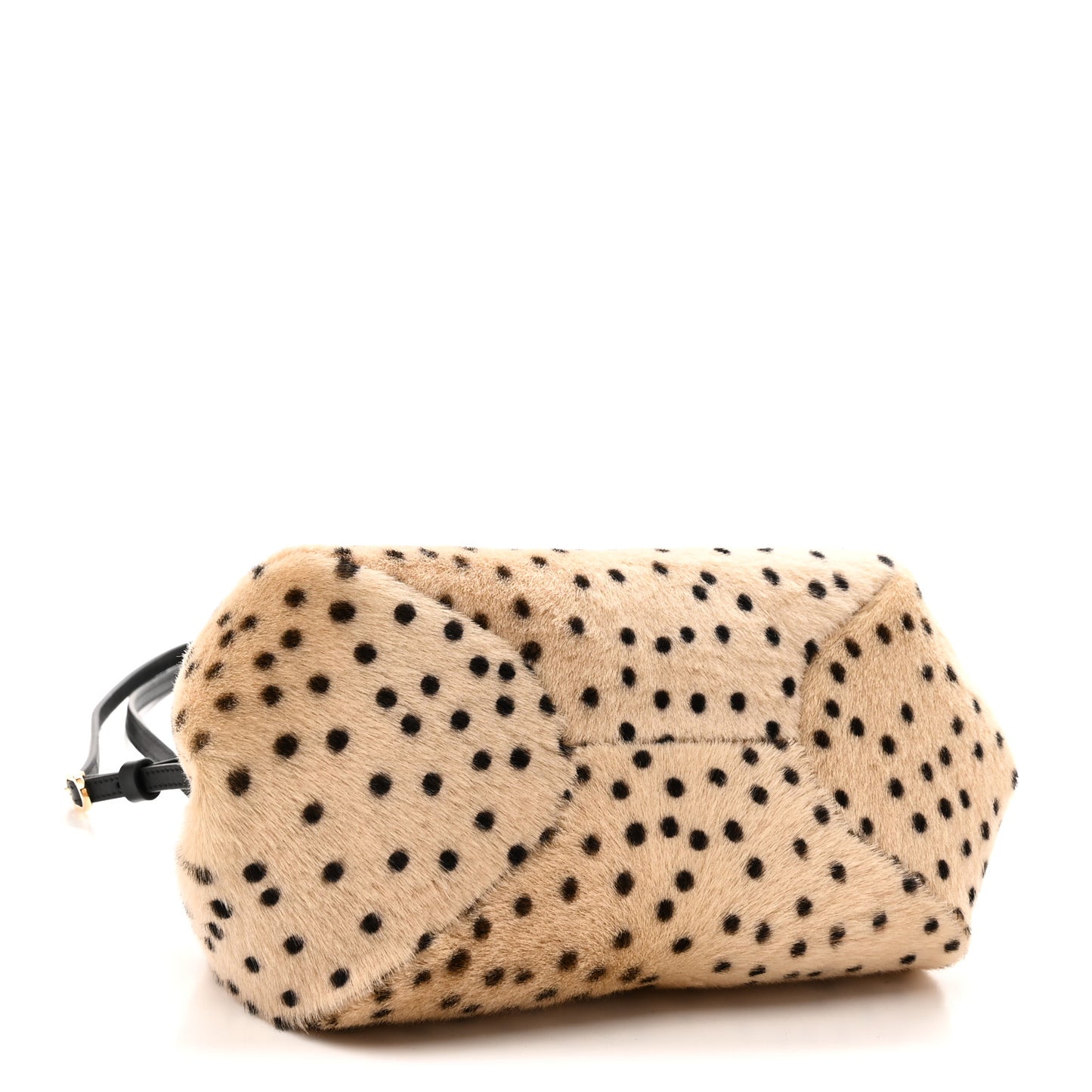 Pony Hair Cheetah Printed Shoulder Bag Light Beige Black