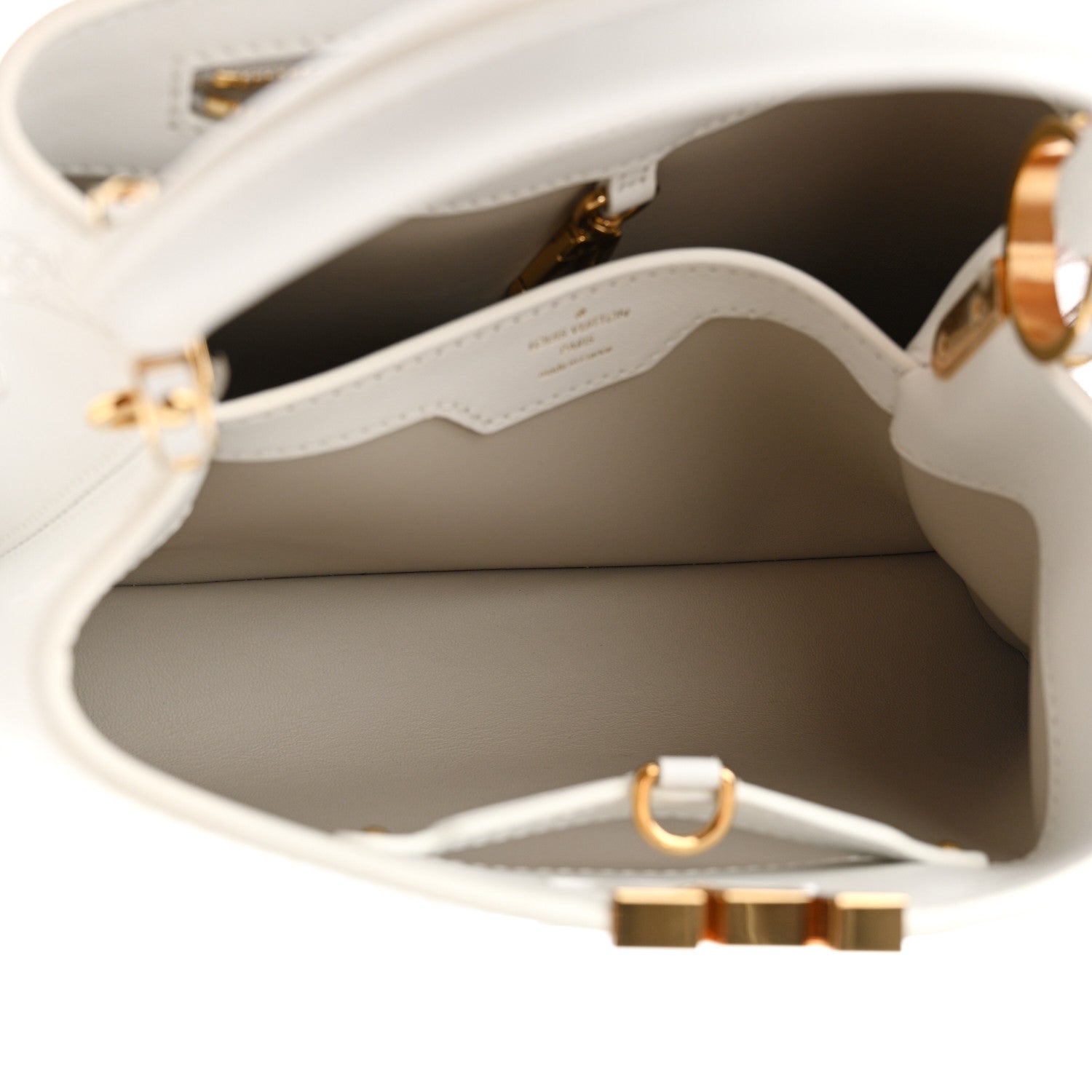 Louis Vuitton Calfskin LV Broderie Capucines BB White 5 of 16