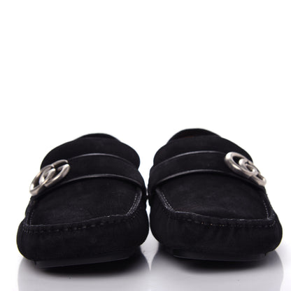 Gucci Suede Mens Driver Queen Loafers 8 Black 2 of 12