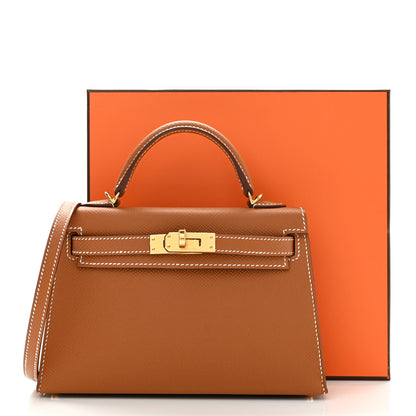Hermes Epsom Mini Kelly Sellier 20 Gold 9 of 9