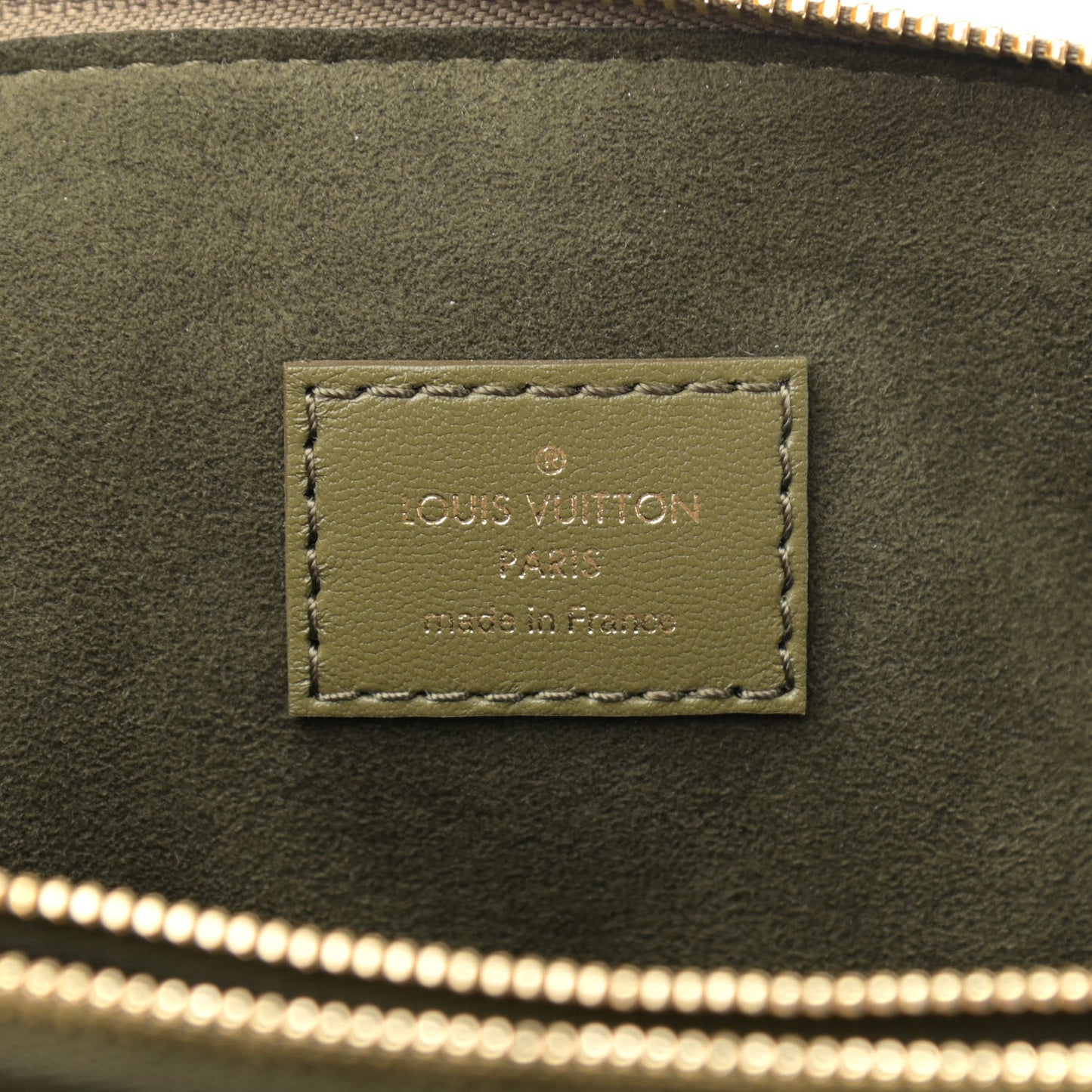 Lambskin Embossed Monogram Coussin MM Khaki