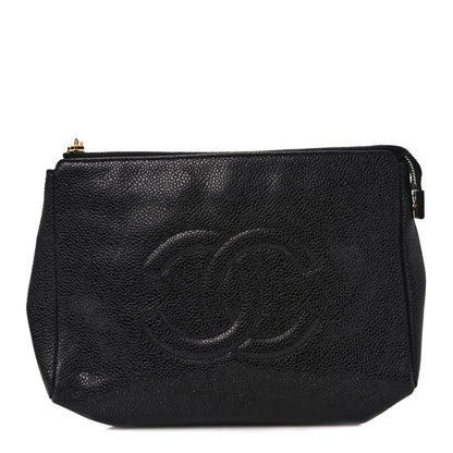 Chanel Caviar Timeless CC Cosmetic Pouch Bag Black 1 of 7
