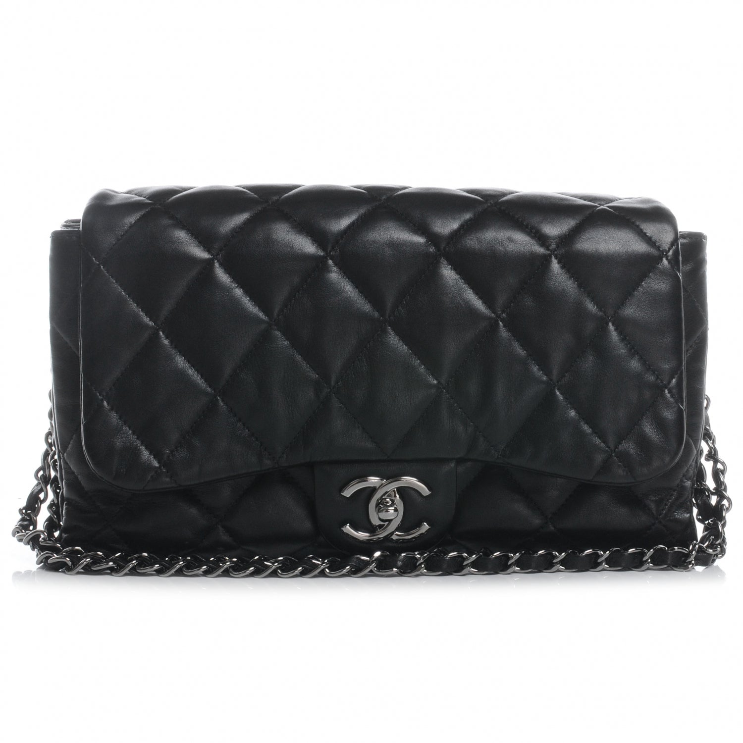 Chanel Lambskin Quilted 3 Large Accordion Flap Black 1 of 7