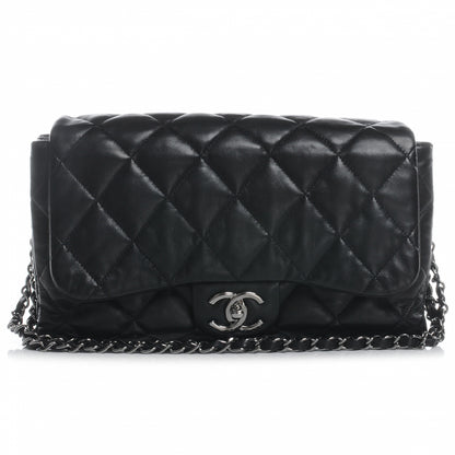 Chanel Lambskin Quilted 3 Large Accordion Flap Black 1 of 7