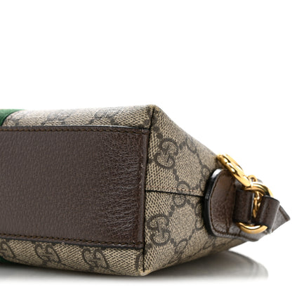 Gucci GG Supreme Monogram Textured Dollar Calfskin Web Small Ophidia Dome Shoulder Bag Beige Ebony New Acero 10 of 12