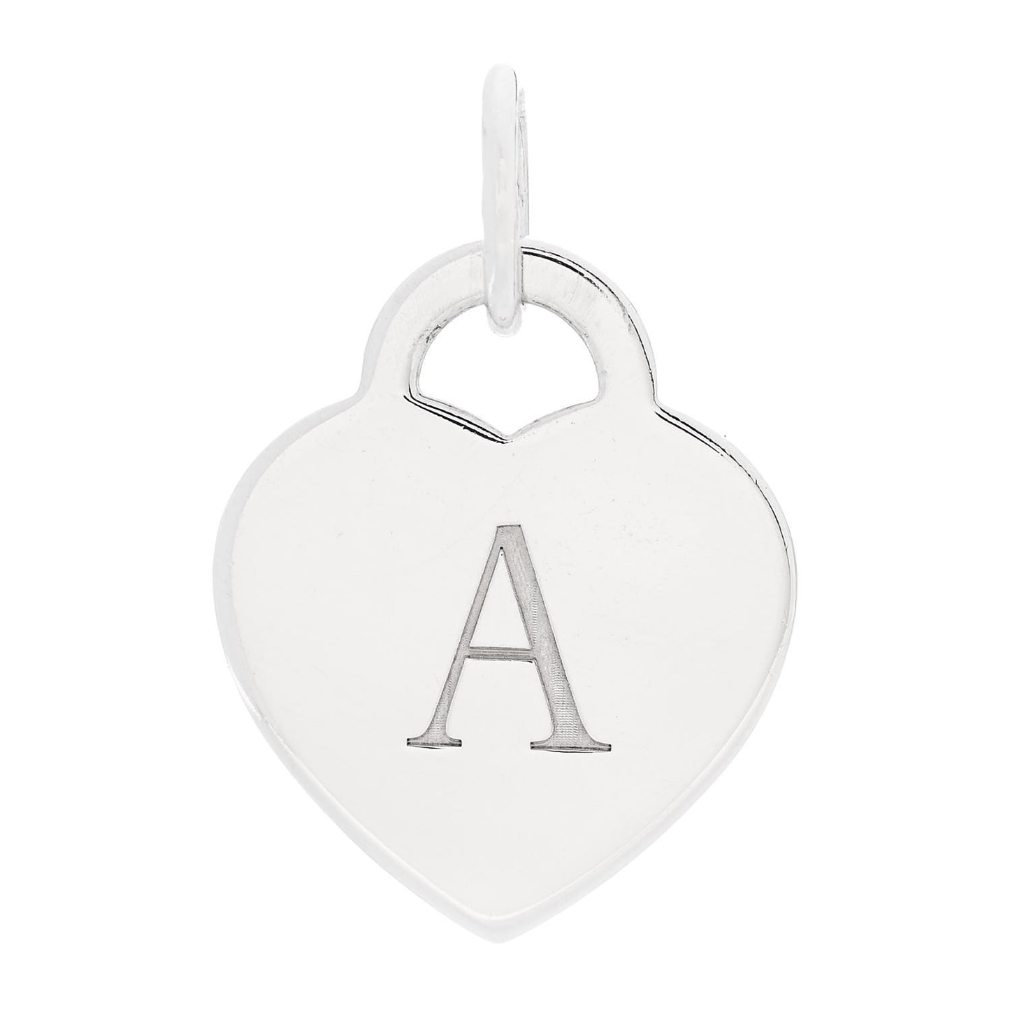 Sterling Silver Letter A Heart Charm