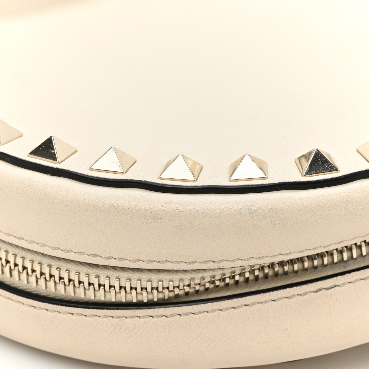 Valentino Garavani Calfskin Rockstud Round Crossbody Bag White 14 of 14
