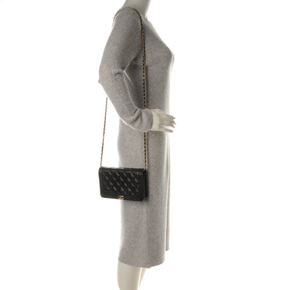 Chanel Caviar Quilted Boy Wallet On Chain WOC Black 2 of 8