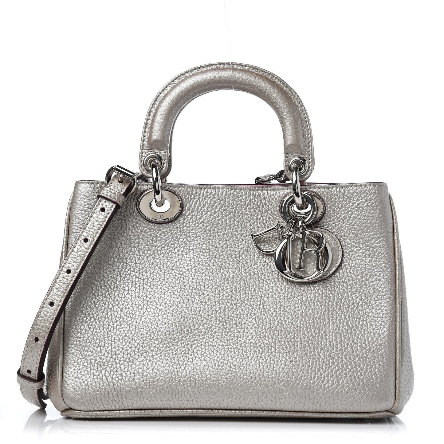 Metallic Bullcalf Small Diorissimo Champagne