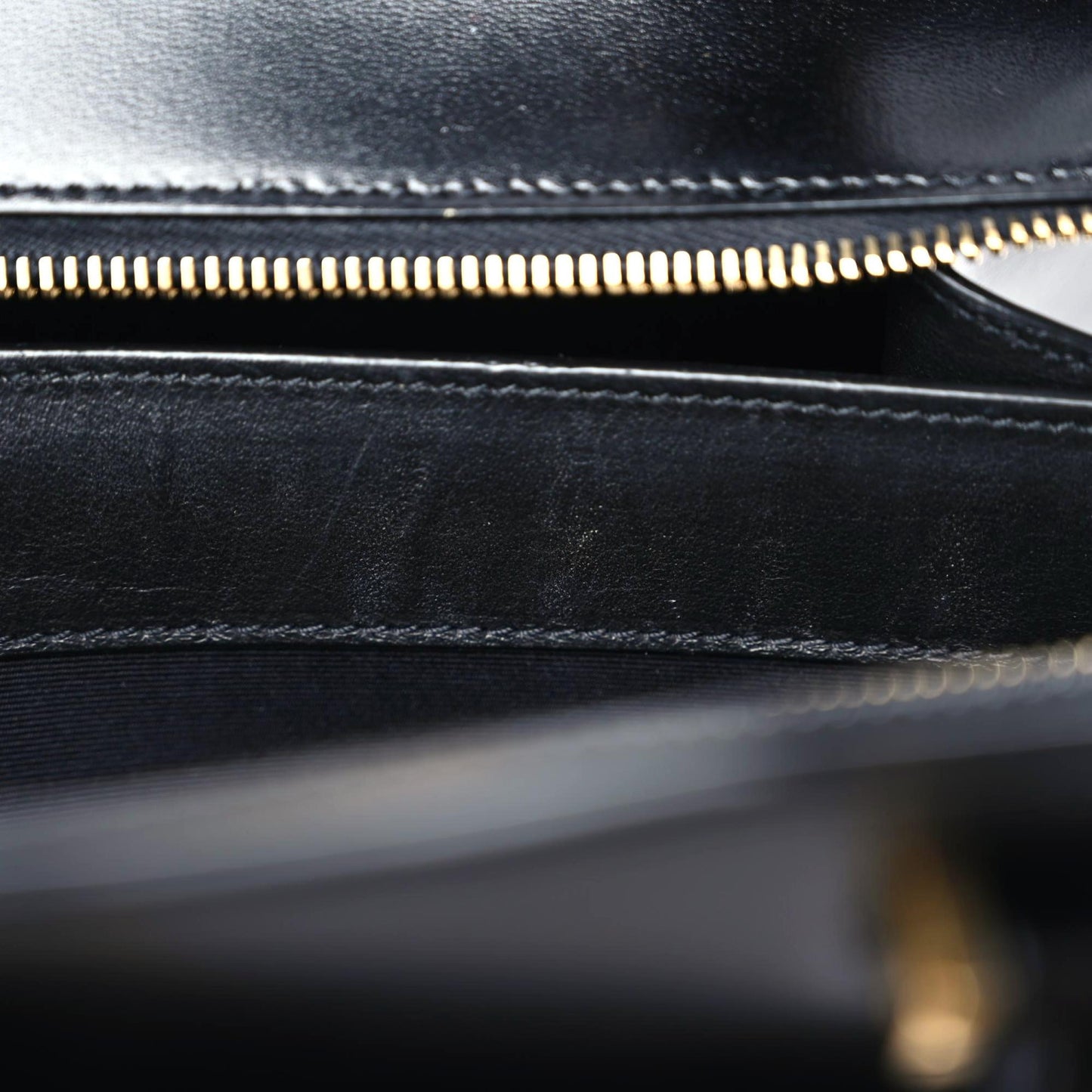 Shiny Calfskin Large Uptown Tote Black