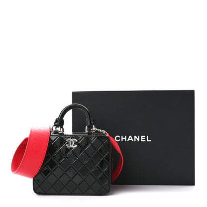 Chanel Patent Quilted Travel Kit Vanity Case Black 11 of 11