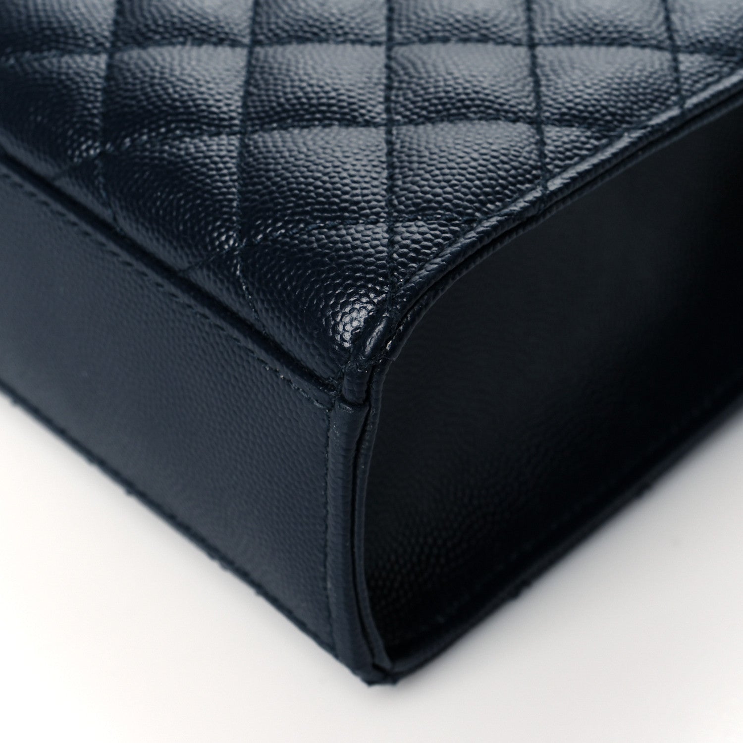 Saint Laurent Grain De Poudre Mixed Matelasse Triquilt Large Monogram Satchel Deep Marine 10 of 10