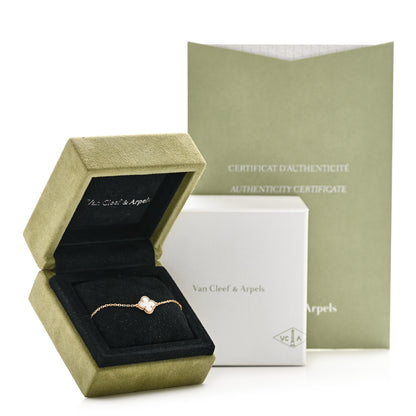 Van Cleef & Arpels 18K Yellow Gold Mother of Pearl Sweet Alhambra Bracelet 5 of 5