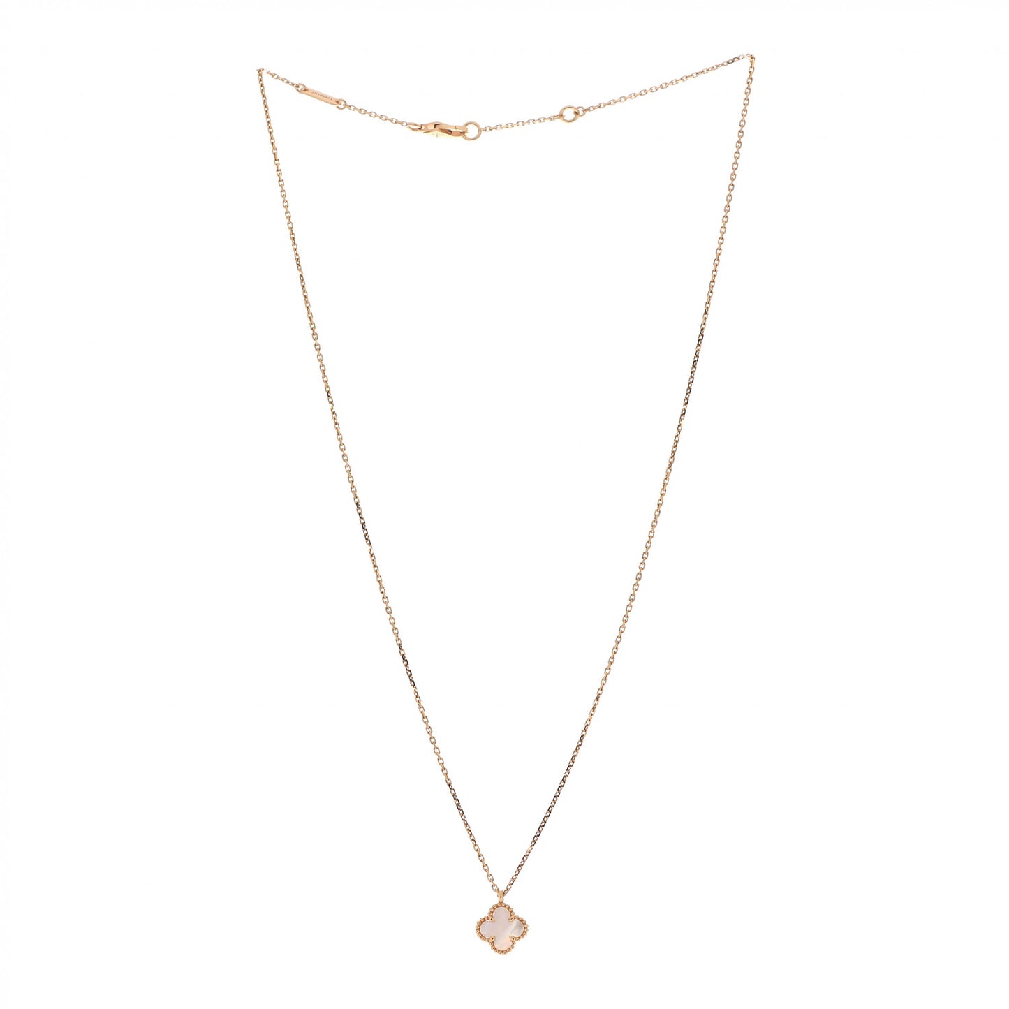 18K Yellow Gold Mother of Pearl Sweet Alhambra Pendant Necklace