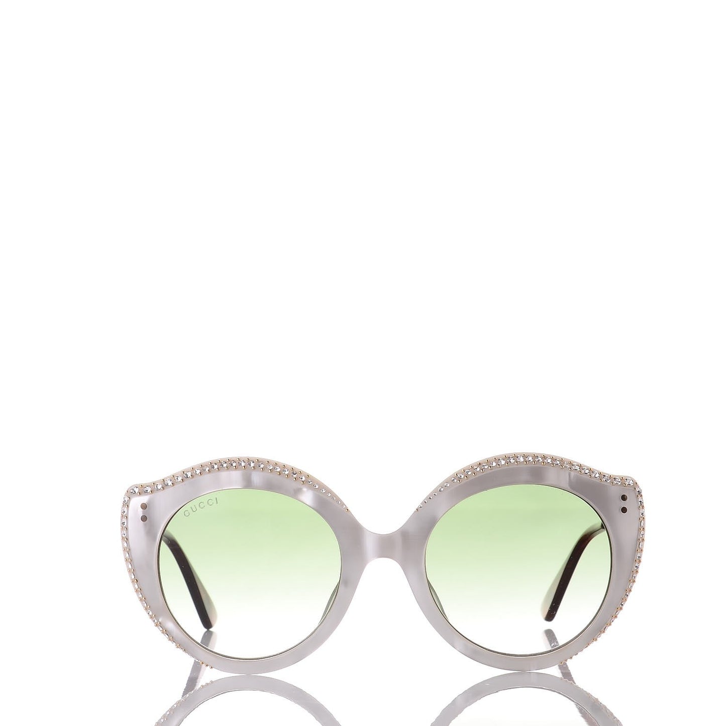 Crystal Cat Eye GG0214S Sunglasses White