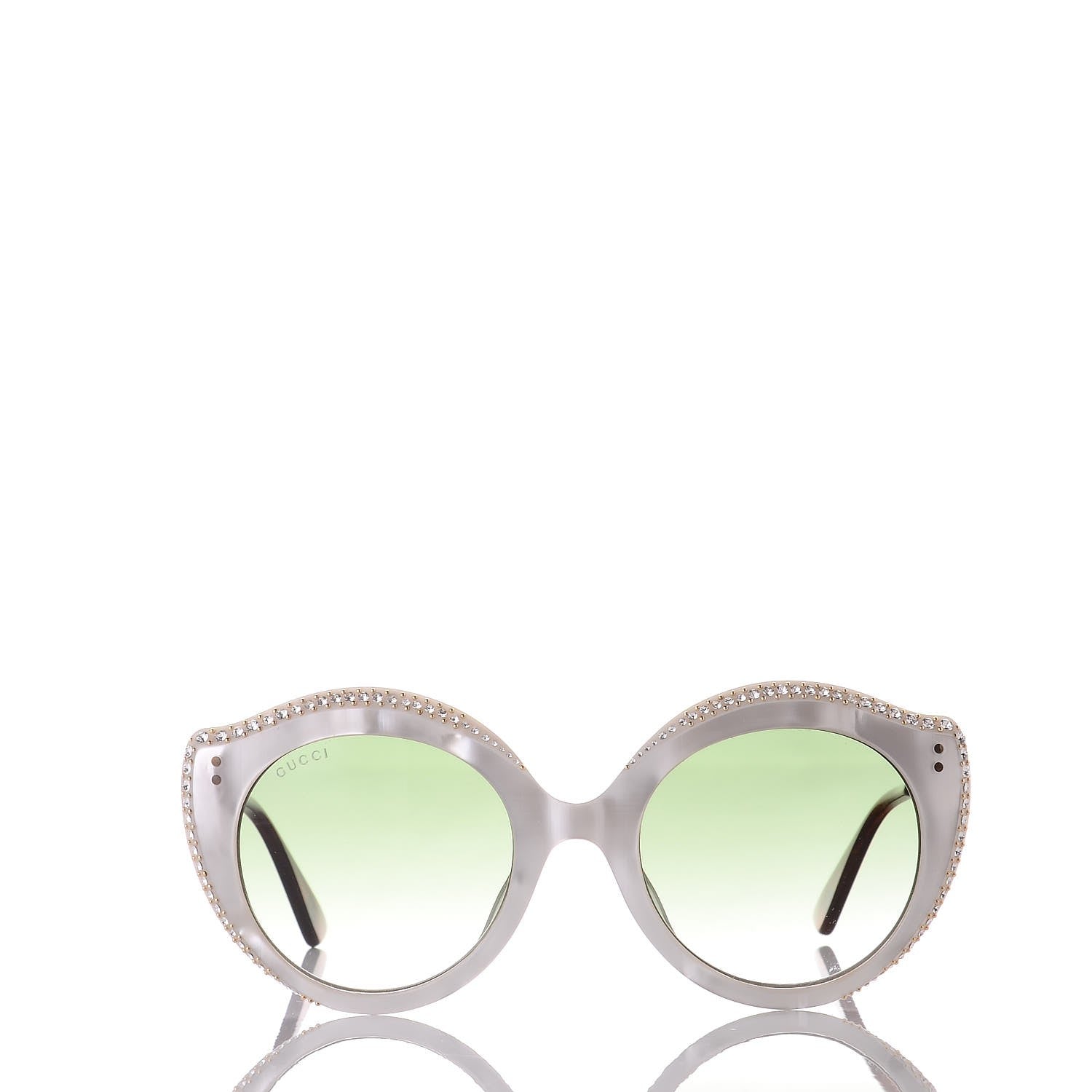 Gucci Crystal Cat Eye GG0214S Sunglasses White 2 of 8