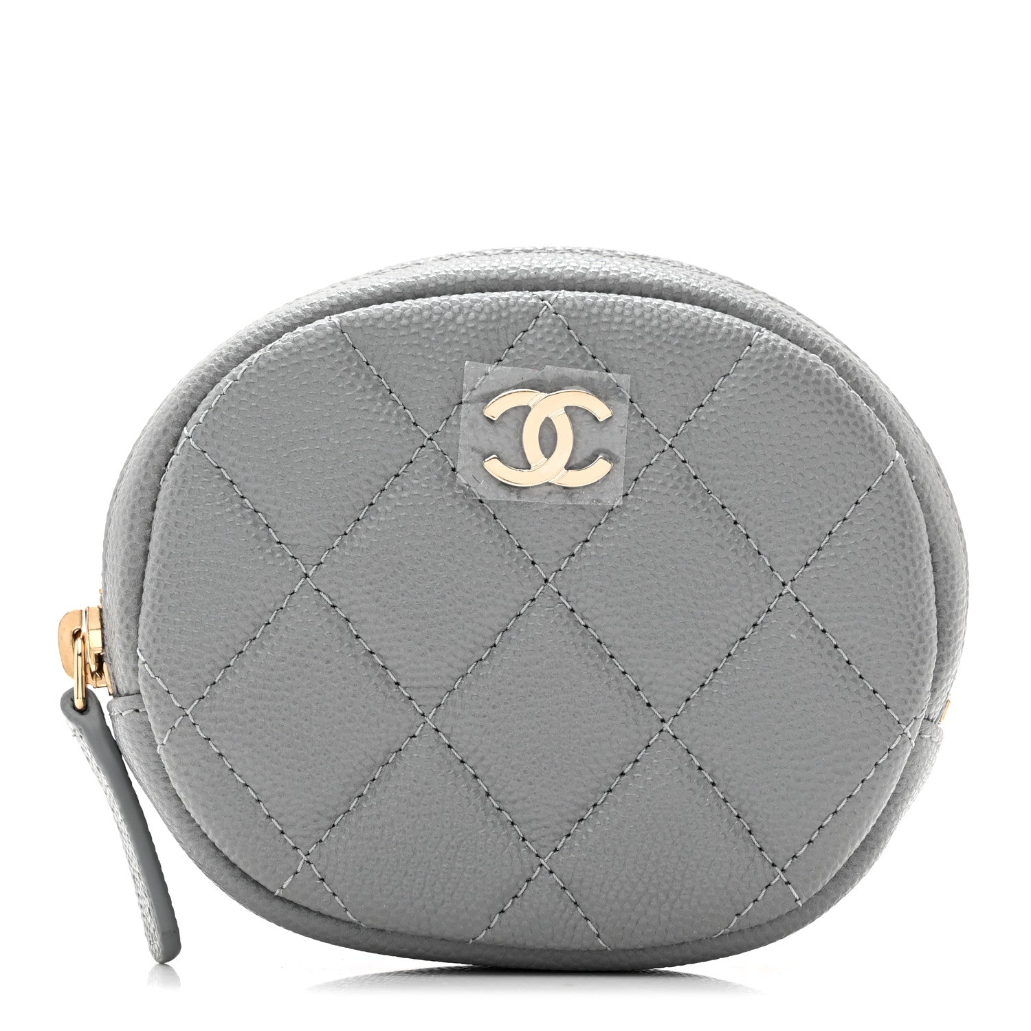Chanel Caviar Quilted Zip Around Classic Coin Purse Grey 1 of 8