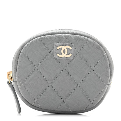 Chanel Caviar Quilted Zip Around Classic Coin Purse Grey 1 of 8