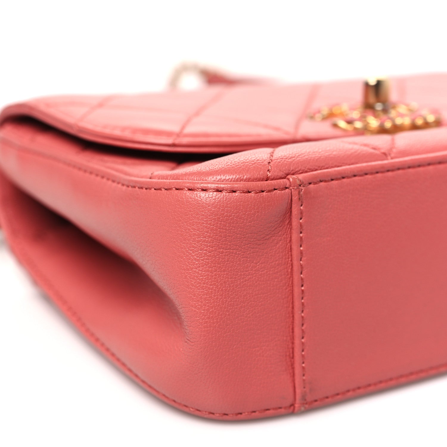 Chanel Lambskin Quilted Small Chain Infinity Top Handle Flap Pink 9 of 11