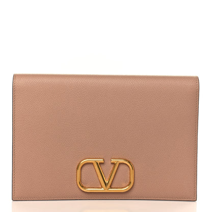 Valentino Garavani Grainy Calfskin Vlogo Signature Pouch Rose Cannelle 3 of 7
