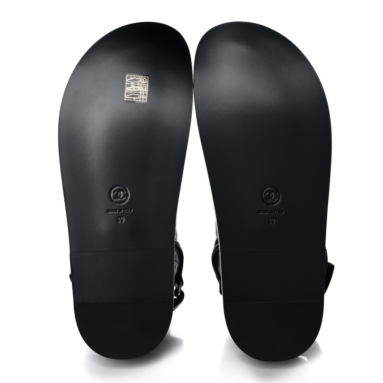 Chanel Lambskin Quilted Velcro Dad Sandals 39 So Black 5 of 10