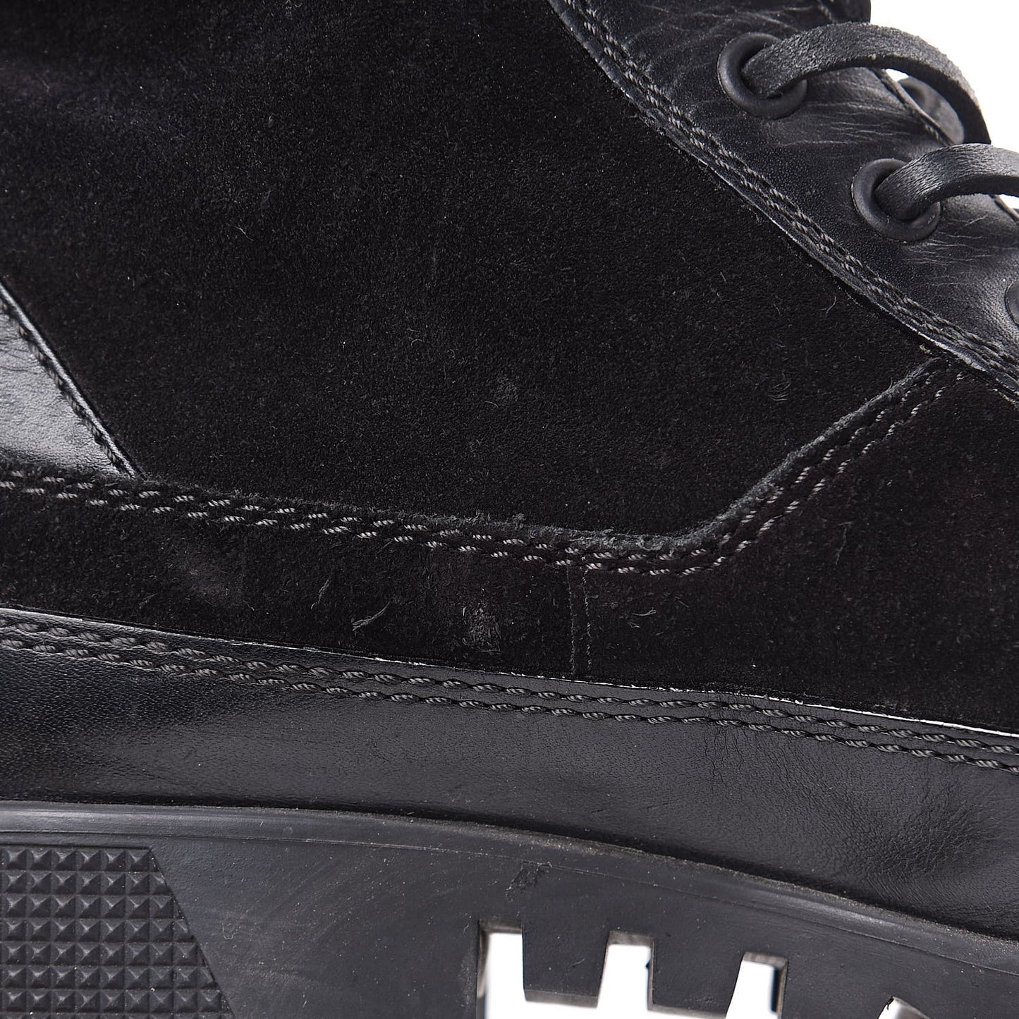 Suede Calfskin Monogram Checkpoint Platform Desert Boots 37 Black