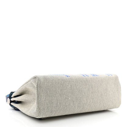 Hermes Vache Hunter Toile H Brides de Gala Herbag Zip Retourne 31 PM Bleu De France Ecru Black 5 of 12
