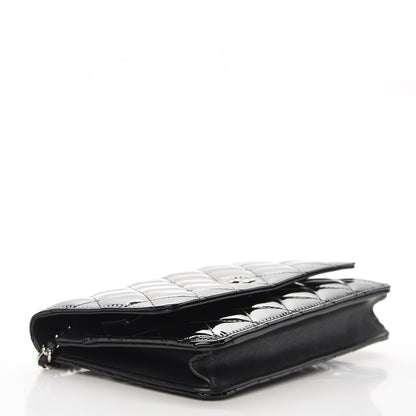 Chanel Patent Quilted Wallet On Chain WOC Black 4 of 9