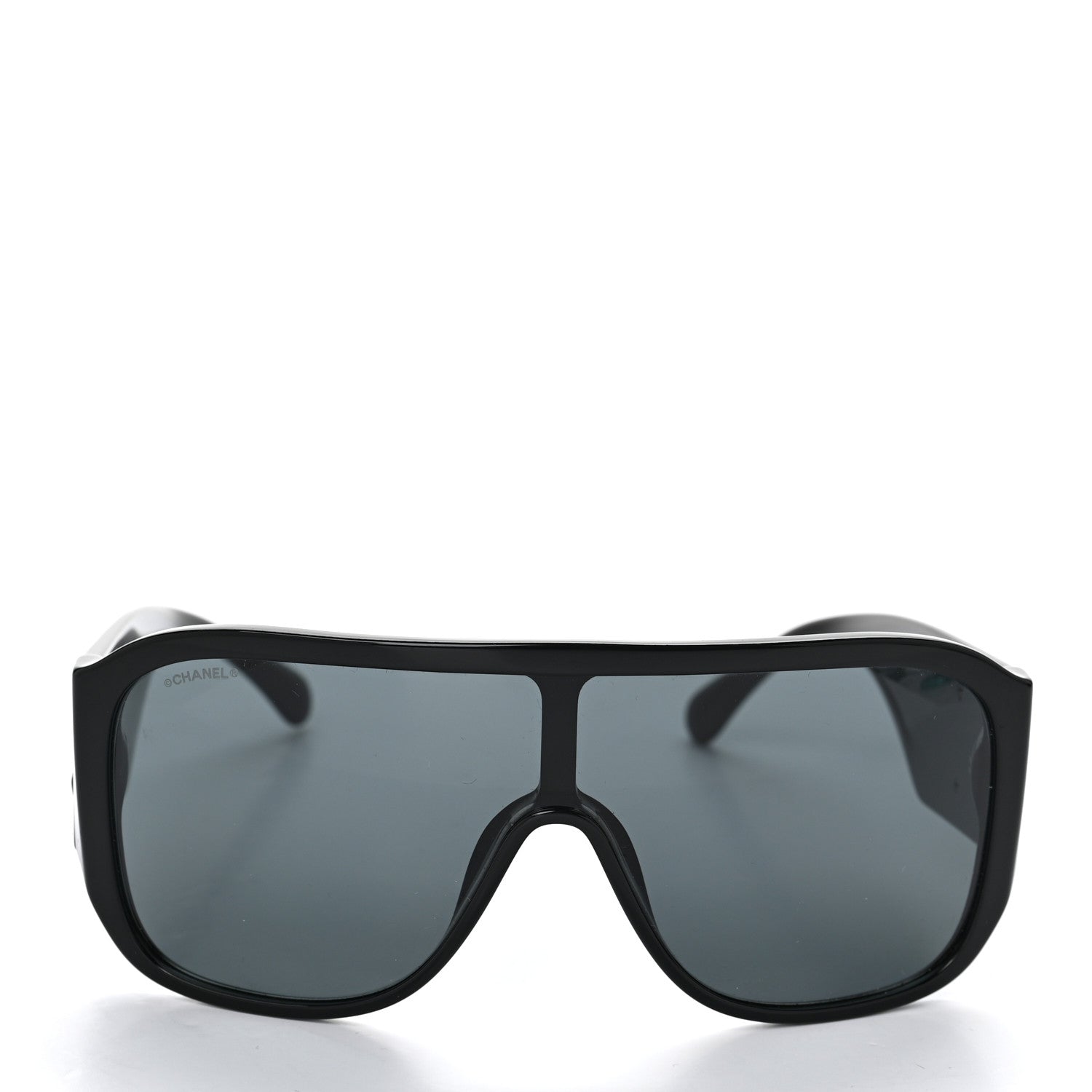Chanel Acetate Crystal CC Shield Sunglasses 5466-B-A Black 2 of 7