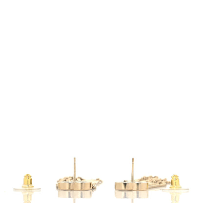 Chanel Metal CC Multi Strand Chain Drop Earrings Gold 3 of 4