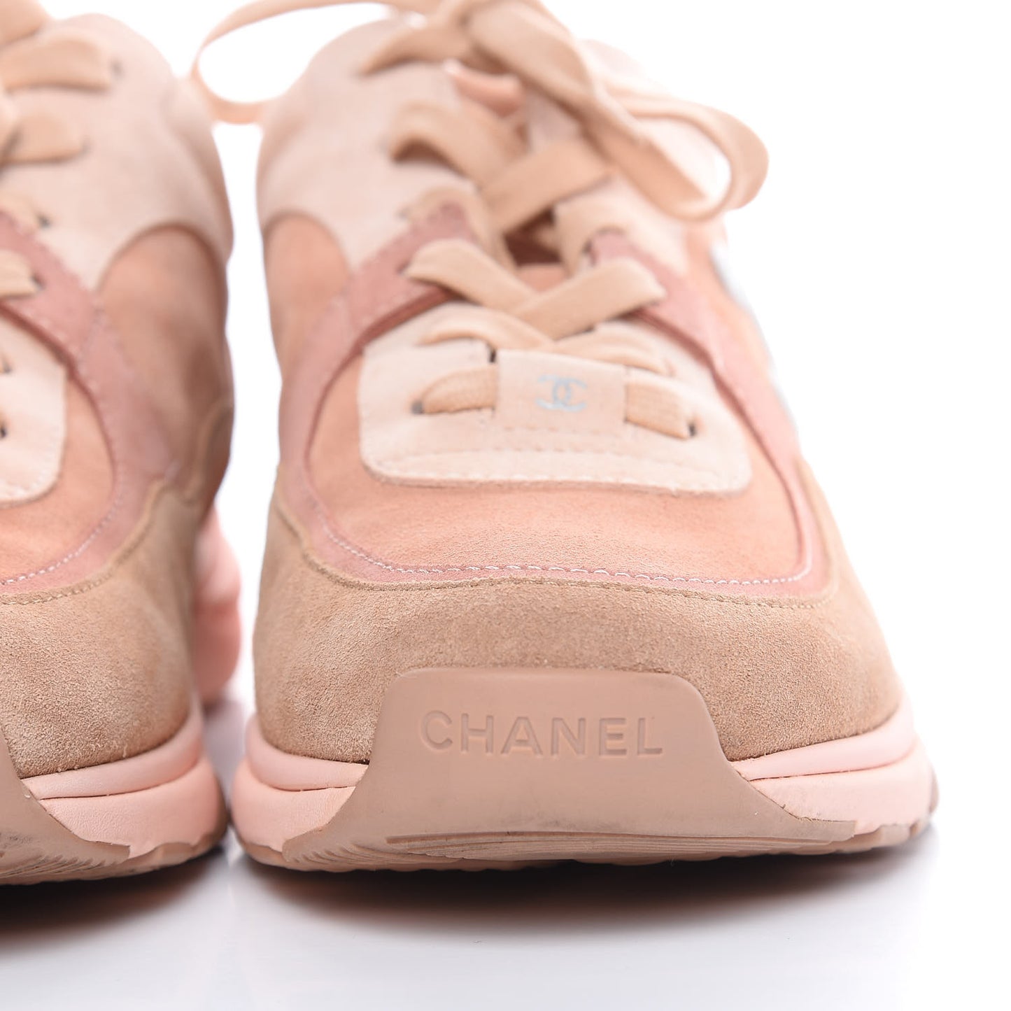 Suede Calfskin CC Sneakers 40.5 Pink