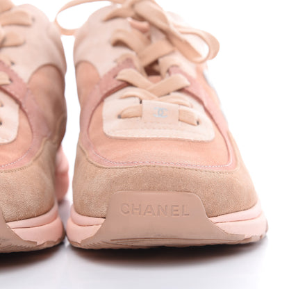 Chanel Suede Calfskin CC Sneakers 40.5 Pink 11 of 12