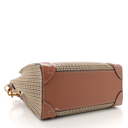 Celine Smooth Calfskin Houndstooth Nano Luggage Tan 4 of 14