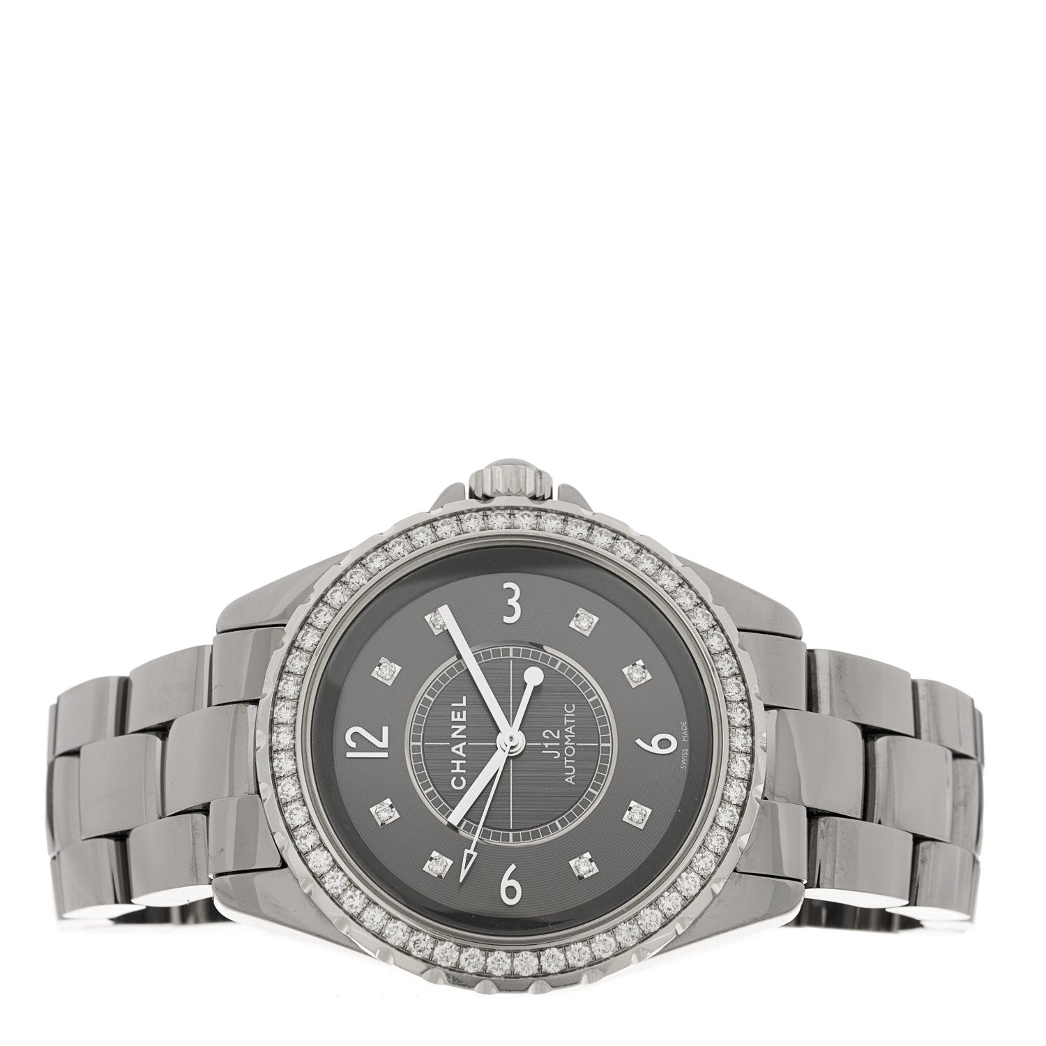 Chanel Titanium Ceramic Diamond Bezel 38mm J12 Automatic Watch 2 of 5