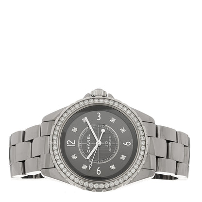 Chanel Titanium Ceramic Diamond Bezel 38mm J12 Automatic Watch 2 of 5