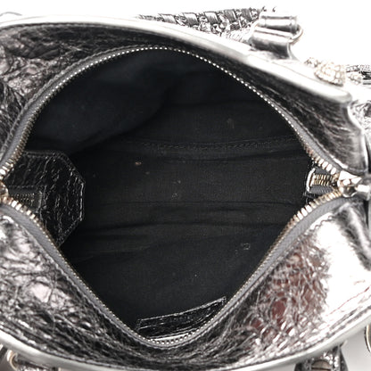 Balenciaga Agneau Arena Crystal Neo Cagole Handbag XS Silver 5 of 12