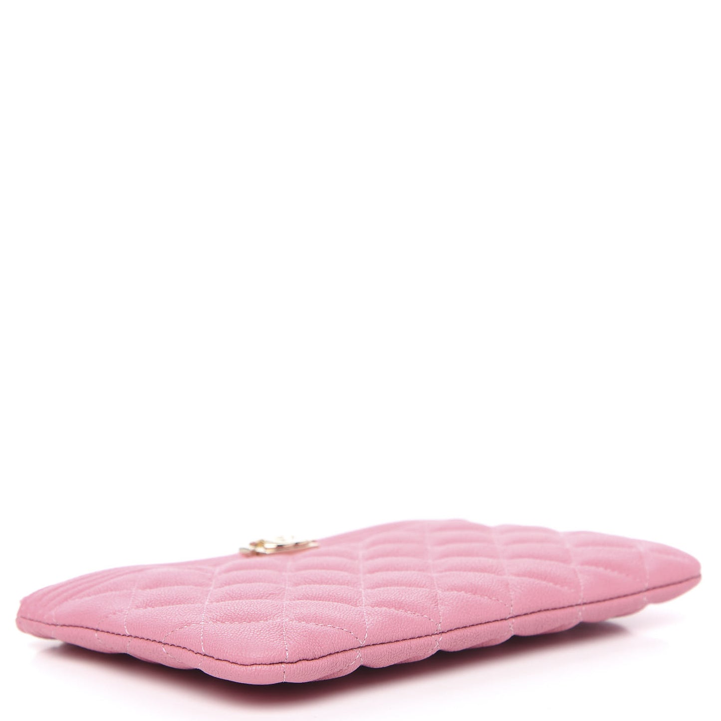 Caviar Quilted Zipped Boy Pouch Pink