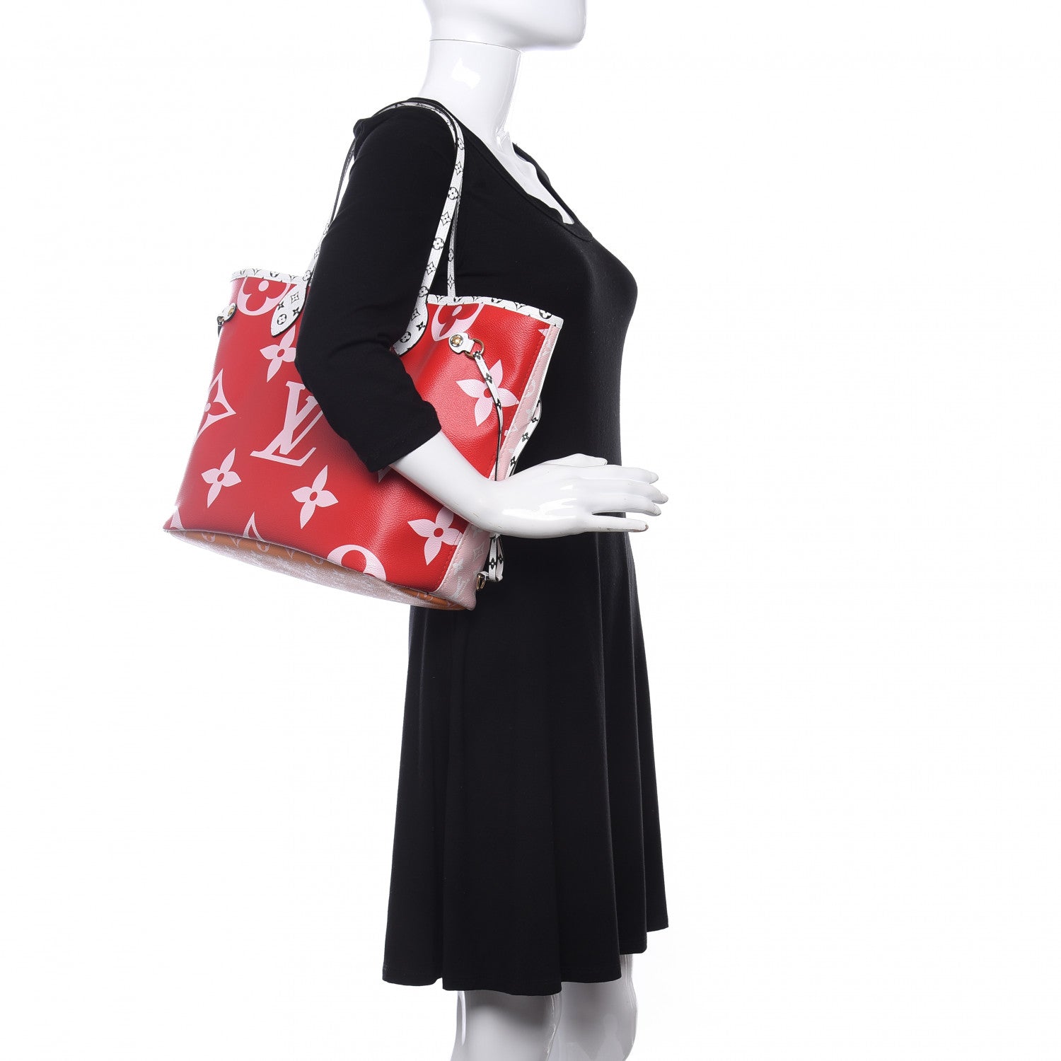 Louis Vuitton Monogram Giant Neverfull MM Rouge 2 of 9