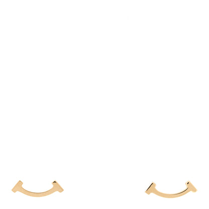 Tiffany 18K Yellow Gold T Smile Stud Earrings 1 of 4