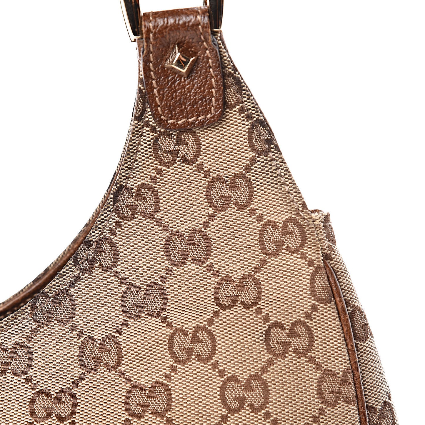 Monogram Calfskin Large Bardot Shoulder Bag Brown