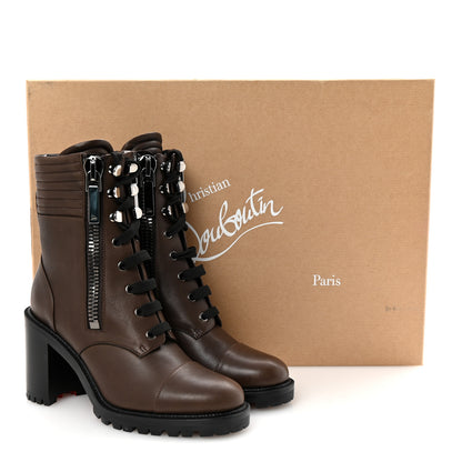 Christian Louboutin En Hiver Mixed Dual-Zip 70 Booties 38 Arabica 9 of 9