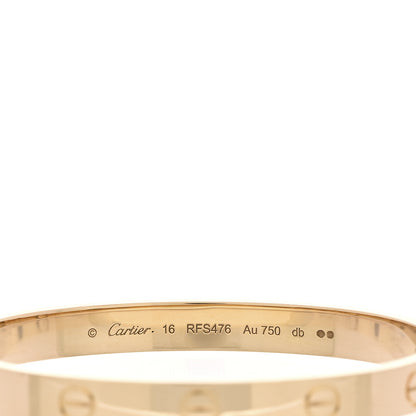 Cartier 18K Yellow Gold LOVE Bracelet 16 4 of 9