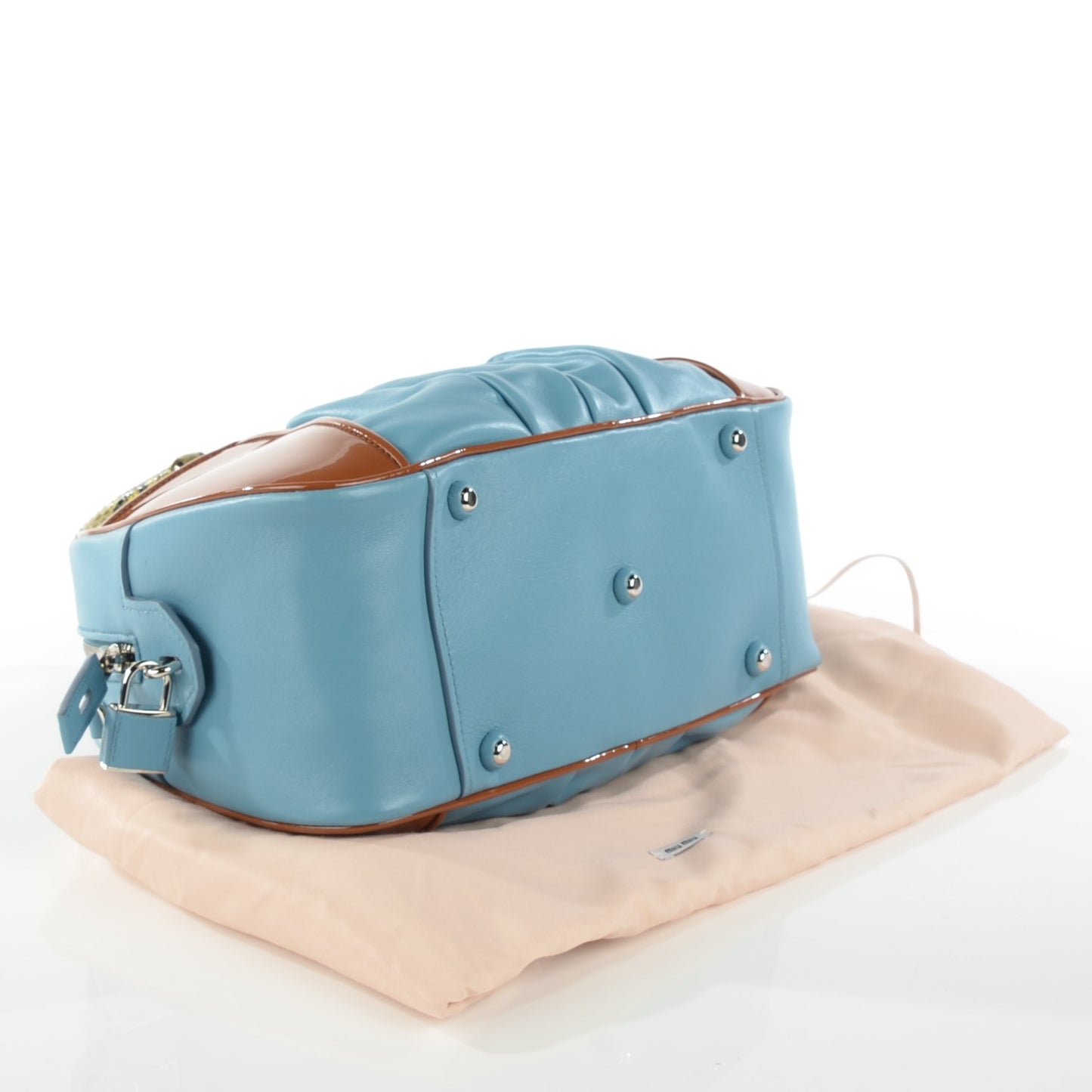 Patent Ayers Top Handle Bag Cognac Astral Blue