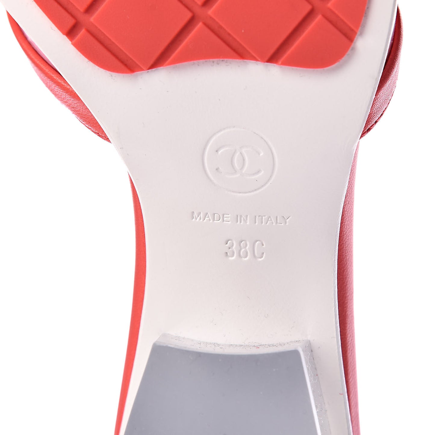 Lambskin PVC Mule Transparent 38 Red