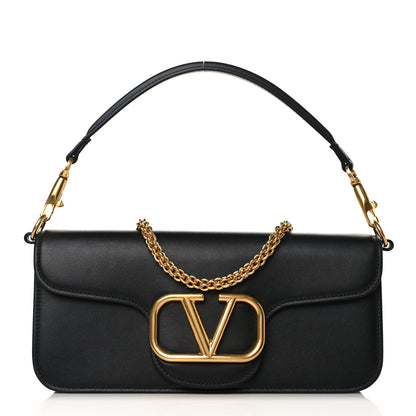 Valentino Garavani Calfskin Vlogo Loco Shoulder Bag Black 1 of 8