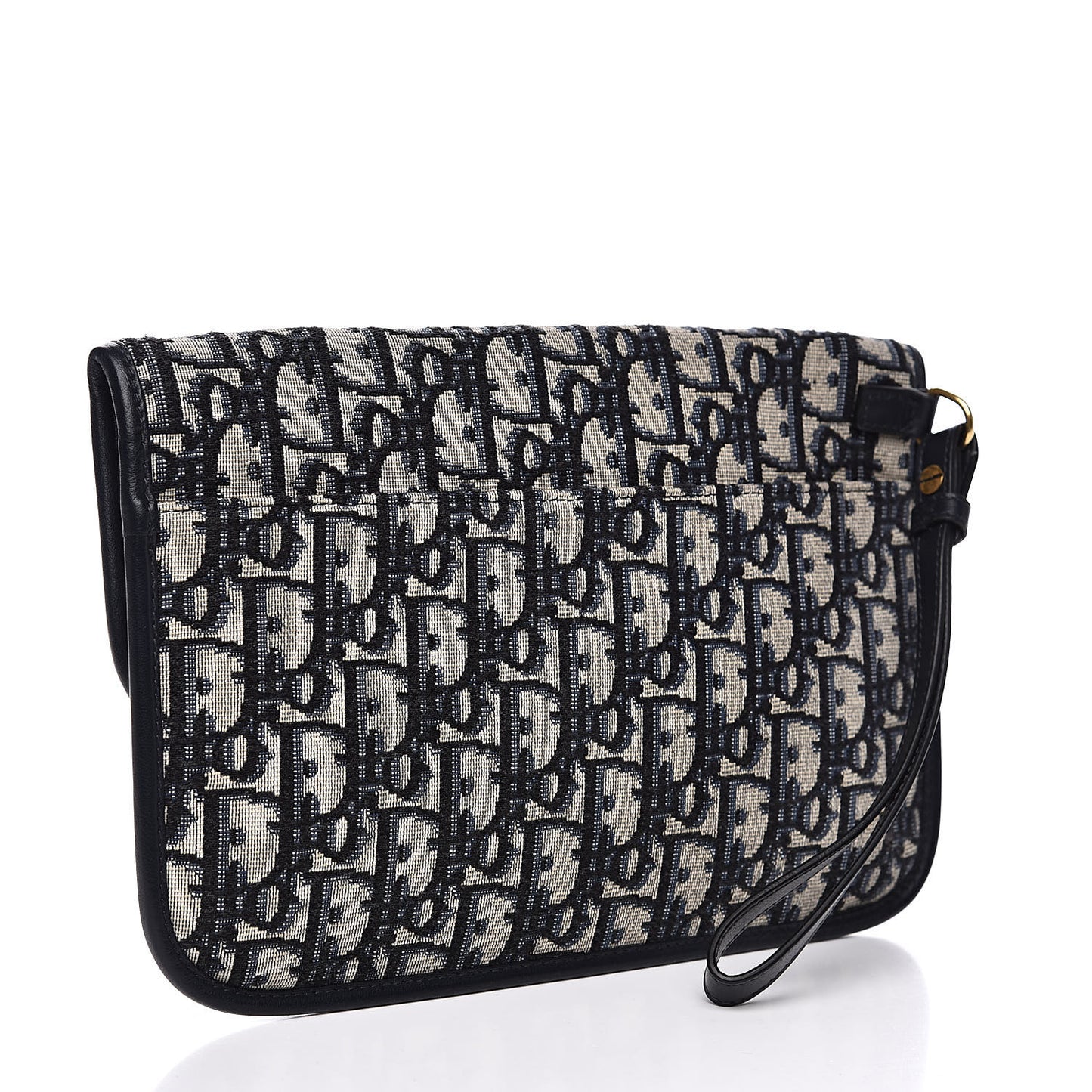 Oblique Flap Pouch Clutch Blue
