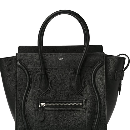 Celine Drummed Calfskin Micro Luggage Black 7 of 12