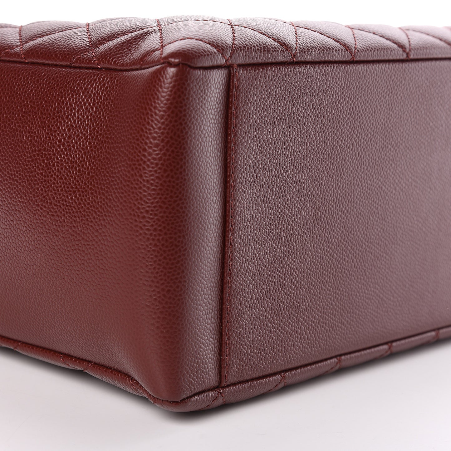 Caviar Quilted Grand Shopping Tote GST Dark Burgundy