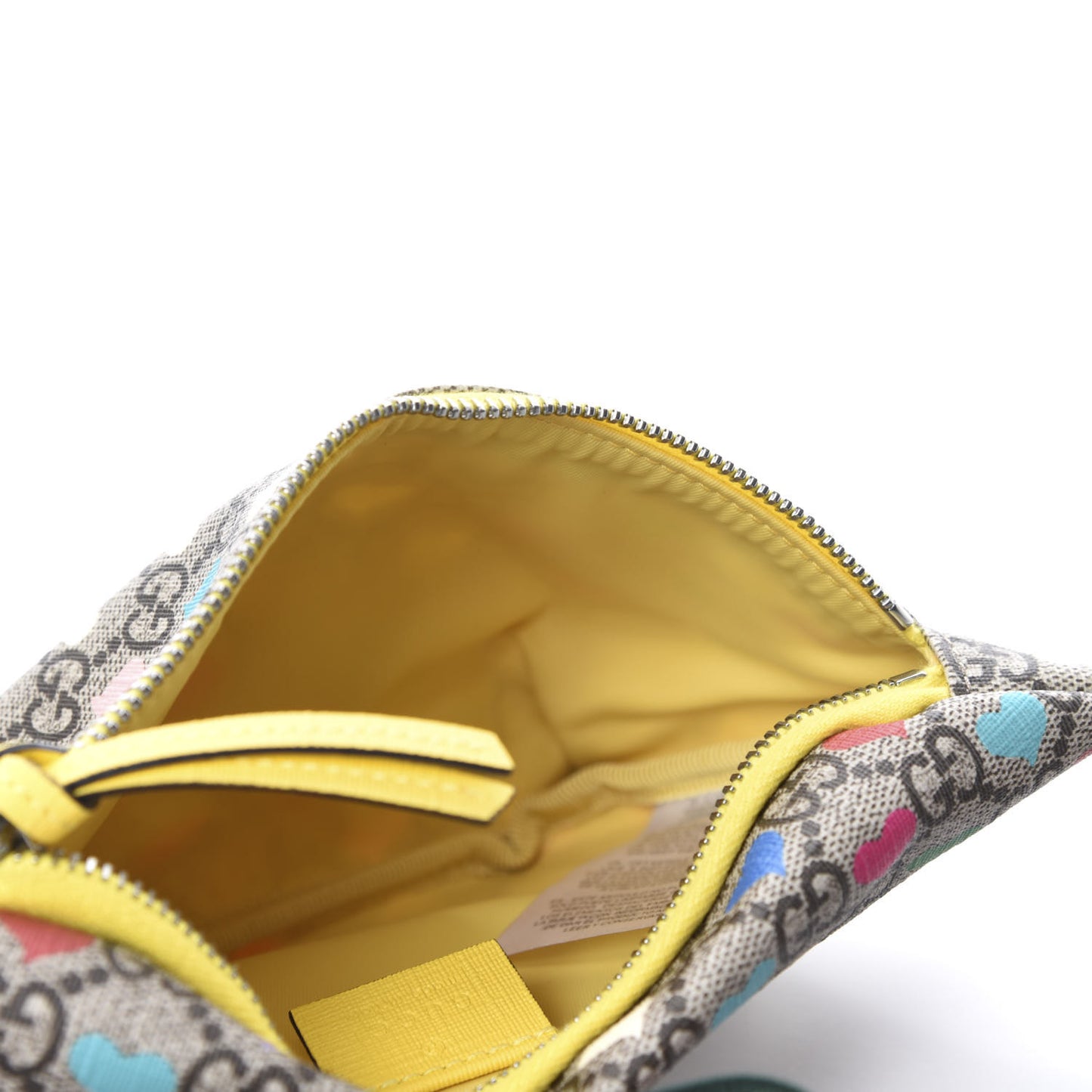 Soft GG Supreme Monogram Hearts Web Childrens Belt Bag Beige Ebony Multicolor Freesia