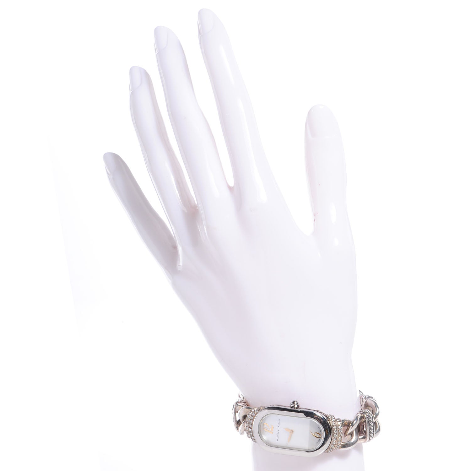 David Yurman Stainless Steel Sterling Silver Diamond Mother of Pearl 20mm Madison Cable Quartz Watch 2 of 6